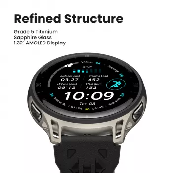 Amazfit Cheetah 2 Pro 3.35 cm (1.32 colio) AMOLED 48 mm Skaitmeninis 466 x 466 pikselių Liečiamas ekranas Titanas Wi-Fi