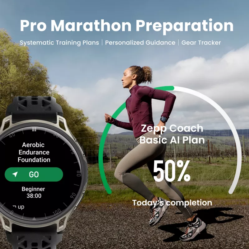 Amazfit Cheetah 2 Pro 3.35 cm (1.32 colio) AMOLED 48 mm Skaitmeninis 466 x 466 pikselių Liečiamas ekranas Titanas Wi-Fi