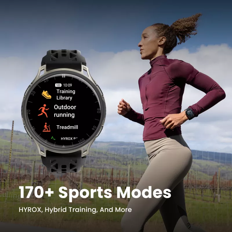 Amazfit Cheetah 2 Pro 3.35 cm (1.32 colio) AMOLED 48 mm Skaitmeninis 466 x 466 pikselių Liečiamas ekranas Titanas Wi-Fi
