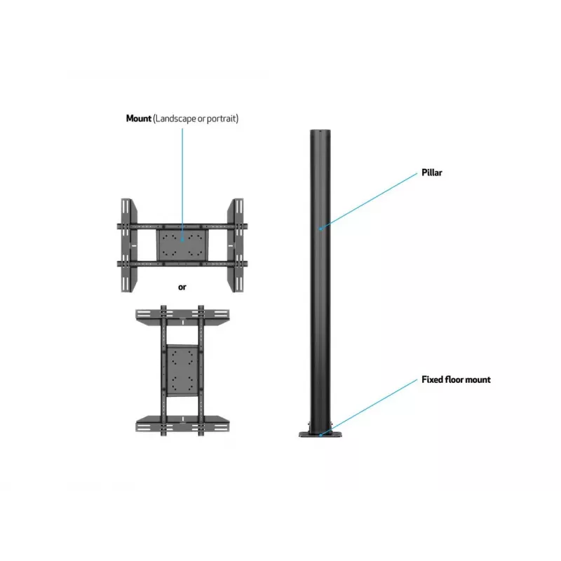 Multibrackets M Display Stand 180 Single Black grindinis stovas