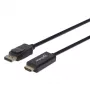Manhattan DisplayPort 1.2 į HDMI laidas, 4K@60Hz, 1m, Kištukas į Kištuką, DP su fiksatoriumi, Juoda, Ne dvikryptis, Trejų metų garantija, Atitikmuo 3F-DP-HDMI-4K60-HDR