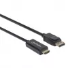Manhattan DisplayPort 1.2 į HDMI laidas, 4K@60Hz, 1m, Kištukas į Kištuką, DP su fiksatoriumi, Juoda, Ne dvikryptis, Trejų metų garantija, Atitikmuo 3F-DP-HDMI-4K60-HDR