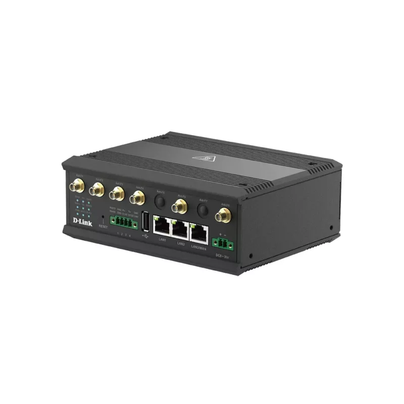 D-Link 5G IIoT šliuzas, korinis tinklo šliuzas, juodas, Gigabit Ethernet, 10,100,1000 Mbit/s, 802.11a, 802.11b, 802.11g, Wi-Fi 4 (802.11n), Wi-Fi 5 (802.11ac), 300,866 Mbit/s