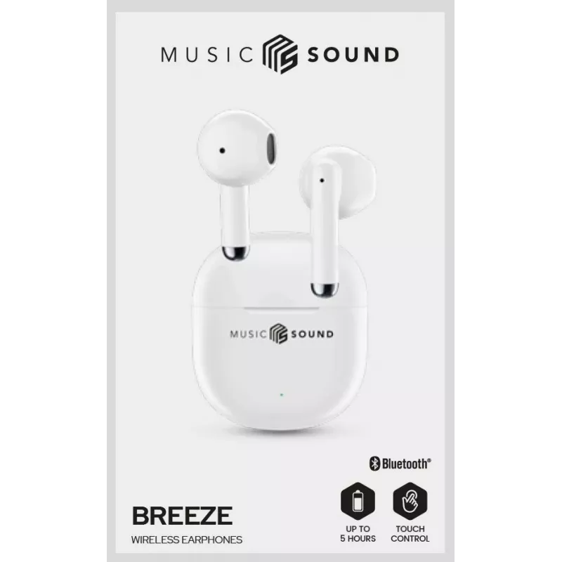 „Music Sound Breeze“ kapsuliniai Bluetooth ausinės su spalvotu dėklu