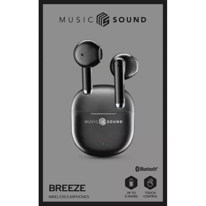 „Music Sound Breeze“ kapsuliniai Bluetooth ausinės su spalvotu dėklu