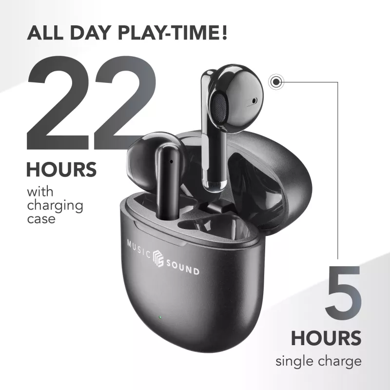 „Music Sound Breeze“ kapsuliniai Bluetooth ausinės su spalvotu dėklu