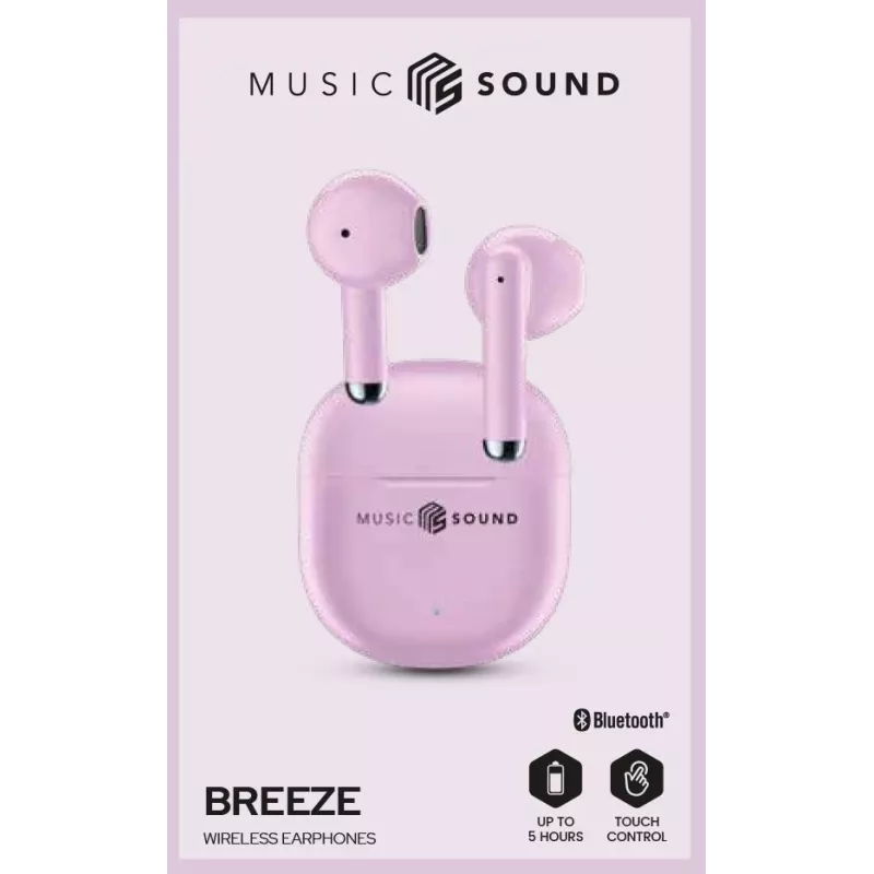 „Music Sound Breeze“ – kapsuliniai „Bluetooth“ ausinės su spalvotu dėklu