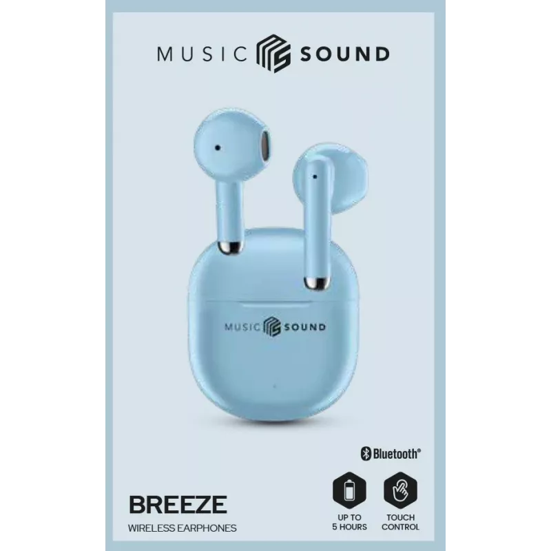 „Music Sound Breeze“ kapsuliniai Bluetooth ausinės su spalvotu dėklu