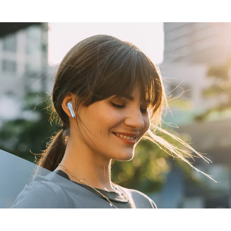 „Music Sound Breeze“ kapsuliniai Bluetooth ausinės su spalvotu dėklu