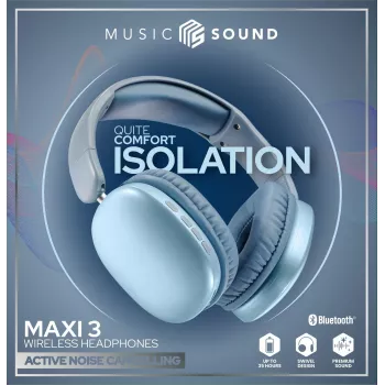 Music Sound MAXI3 belaidžiai ausinės su aktyviu triukšmo slopinimu