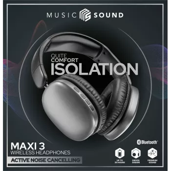 Belaidės ausinės Music Sound MAXI3 MAXI3 su aktyviu triukšmo slopinimu