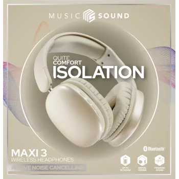 Music Sound MAXI3 belaidės ausinės virš galvos su aktyviu triukšmo slopinimu
