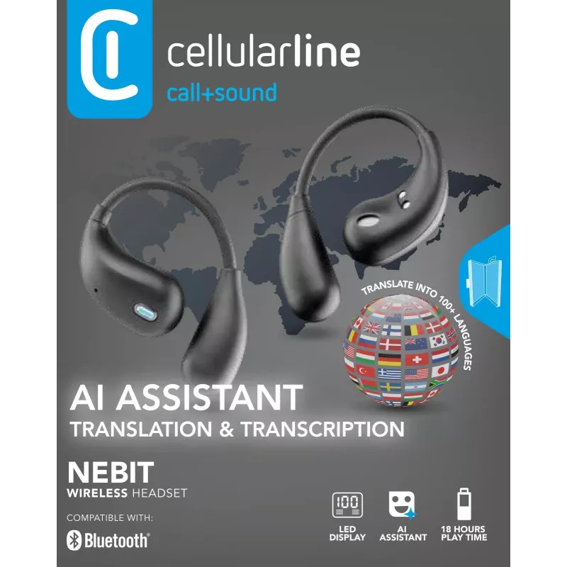 „Cellularline Nebit“ – TWS vertimo ausinės su realaus laiko vertimu