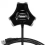USB 2.0 keturių prievadų šakotuvas Axagon HUE-X3B, 480 Mbit/s, juodas