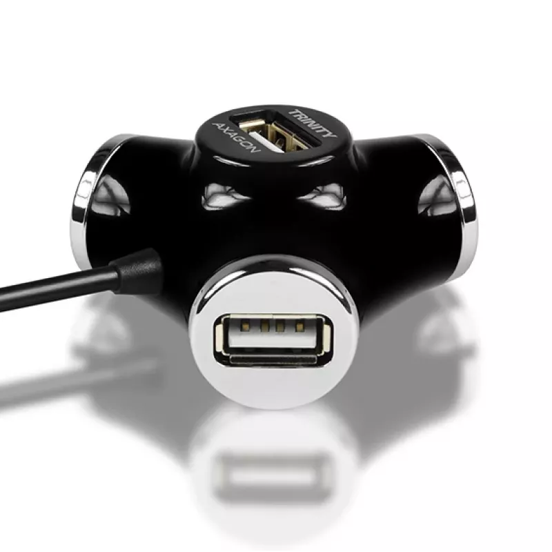 USB 2.0 keturių prievadų šakotuvas Axagon HUE-X3B, 480 Mbit/s, juodas