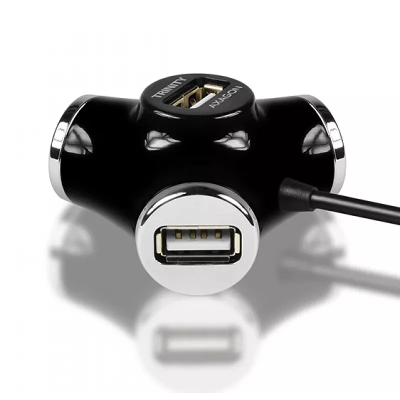 USB 2.0 keturių prievadų šakotuvas Axagon HUE-X3B, 480 Mbit/s, juodas
