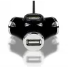 USB 2.0 keturių prievadų šakotuvas Axagon HUE-X3B, 480 Mbit/s, juodas