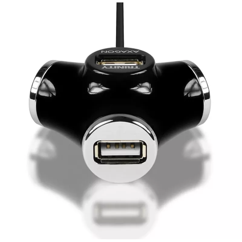 USB 2.0 keturių prievadų šakotuvas Axagon HUE-X3B, 480 Mbit/s, juodas