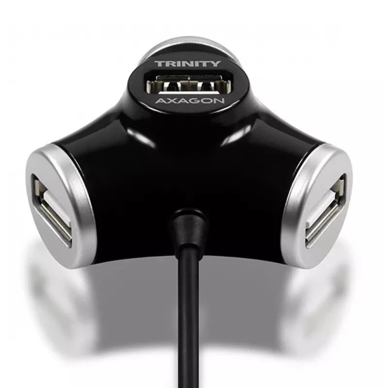 USB 2.0 keturių prievadų šakotuvas Axagon HUE-X3B, 480 Mbit/s, juodas