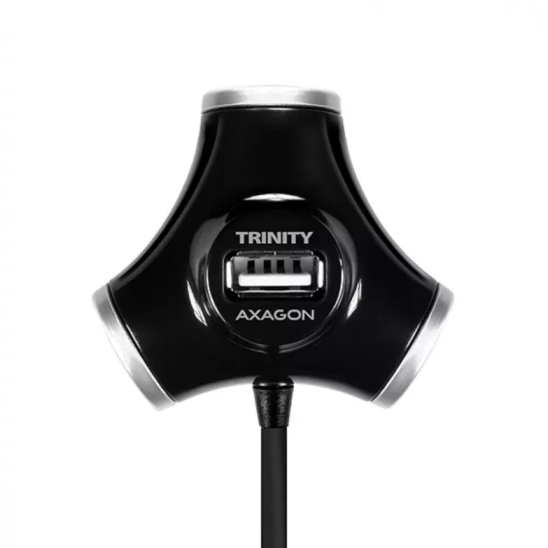USB 2.0 keturių prievadų šakotuvas Axagon HUE-X3B, 480 Mbit/s, juodas