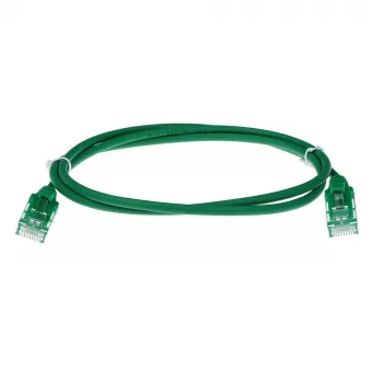 ACT Green 10 metrų LSZH U/UTP CAT6 plonas duomenų centro jungiamasis kabelis su apsauga nuo užkliuvimo ir RJ45 jungtimis