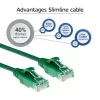 ACT Green 10 metrų LSZH U/UTP CAT6 plonas duomenų centro jungiamasis kabelis su apsauga nuo užkliuvimo ir RJ45 jungtimis