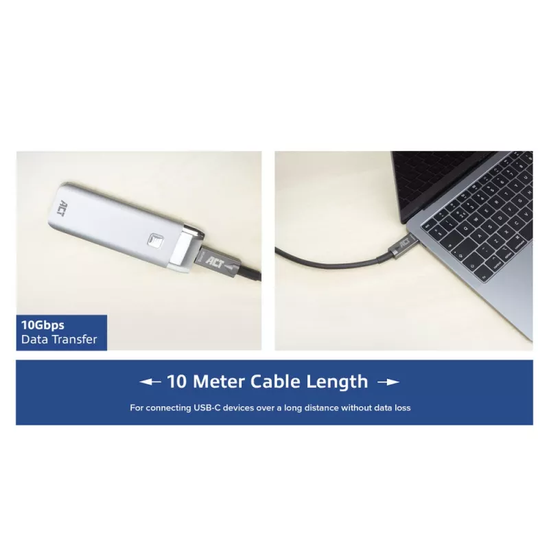 ACT USB-C 3.2 Gen2 aktyvus optinis kabelis (AOC), 10 m