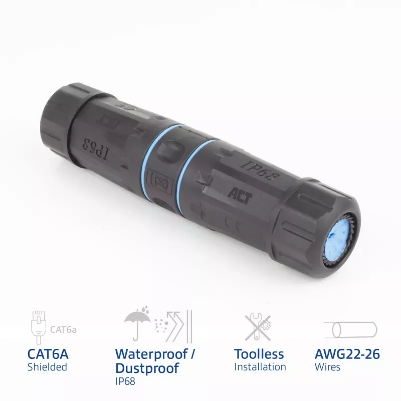 ACT SD6521 CAT6A lauko IP68 kabelių lizdas
