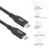 ACT USB 3.0 10Gbps 60W USB Type-C laidas, 1 m, USB C, USB 3.2 Gen 2 (3.1 Gen 2), 10 Gbit/s, juodas