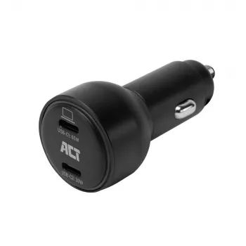 Automobilinis USB-C greitasis įkroviklis ACT 2 prievadai 95W su Power Delivery PPS, Quick Charge ir GaNFast