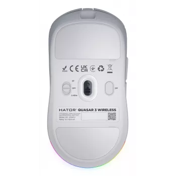 HATOR Quasar 3 Wireless pelė žaidimams Ambidextrinė RF Wireless + Bluetooth + USB Type-A Optinė 12000 DPI