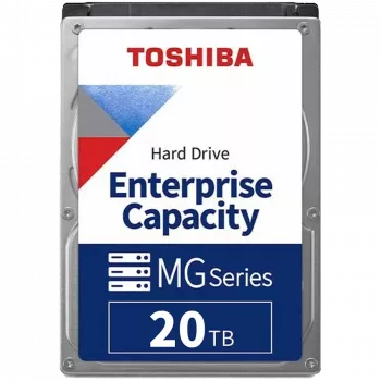 Toshiba MG11 20TB 3.5 colų įmonės HDD (MG11ACA20TE): 7200 RPM, SATA 6 Gb/s, helio sandarinimas, 550 TB/metus, 24/7 darbui serveriuose ir NAS