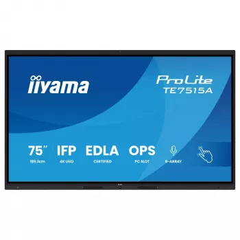 IIyama ProLite TE7515A-B2AG 75 colių 4K interaktyvus liečiamasis ekranas