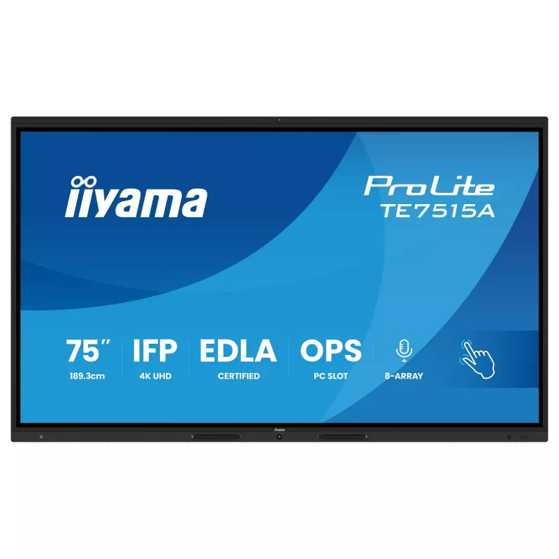 IIyama ProLite TE7515A-B2AG 75 colių 4K interaktyvus liečiamasis ekranas