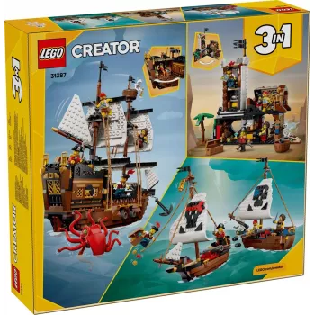 LEGO Creator 3-in-1 31387 Ikoninis Piratų Laivas (1074 dalių)