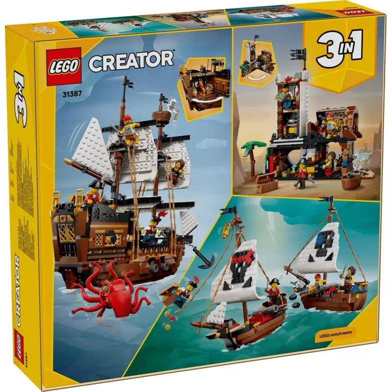 LEGO Creator 3-in-1 31387 Ikoninis Piratų Laivas (1074 dalių)