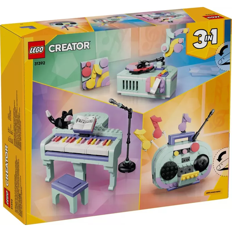 LEGO Creator 3-in-1 31392 Muzikinis dekoras Fortepijonas su katinu (485 dalių)