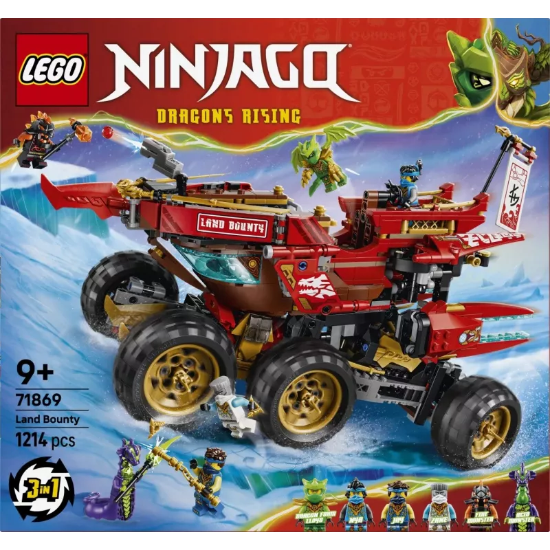 LEGO NINJAGO 71869 Land Bounty – Mobilioji žemės bazė (1214 detalių)