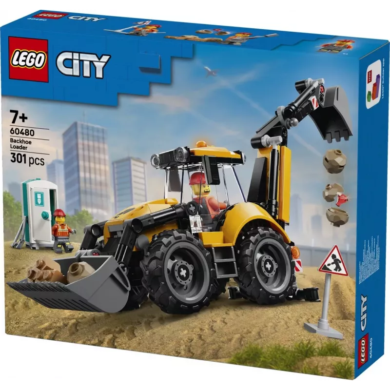 LEGO City 60480 Geltonas krautuvas su ekskavatoriaus strėle (301 dalis)