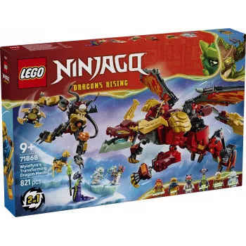 LEGO NINJAGO 71868 Wyldfyre's Transformuojantis Drakono Mechas (821 dalių)