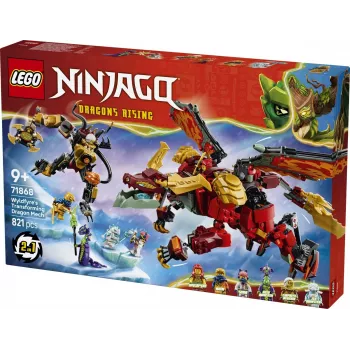 LEGO NINJAGO 71868 Wyldfyre's Transformuojantis Drakono Mechas (821 dalių)