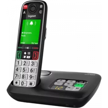 Gigaset EASY 500A DECT belaidis telefonas su sekretore, SOS mygtuku, 2,2 inch spalvotu ekranu, juodas