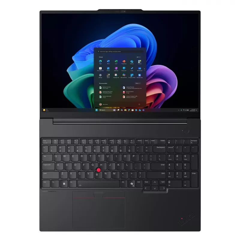 Lenovo ThinkPad E16 Gen 4 21YC000QGE verslo nešiojamas kompiuteris, Intel Core Ultra 7 355, 16 colių WUXGA, 16GB DDR5, 512GB SSD, Windows 11 Pro, vokiška QWERTZ klaviatūra