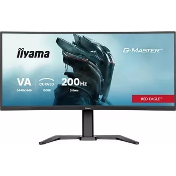 Monitorius iiyama G-Master GCB3484WQSU-B2 Red Eagle 86,4 cm (34 inch) 3440 x 1440 UWQHD VA Išlenktas Gaming 200Hz 0,6ms FreeSync Premium HDMI DisplayPort USB Hub Garsiakalbiai Juodas