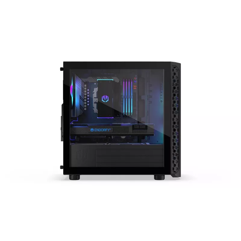 Kompiuterio korpusas Endorfy Signum M30 ARGB — Micro Tower mATX, tinklinis priekis, 3x 120 mm ARGB ventiliatoriai, grūdintas stiklas, USB-C 20 Gb/s