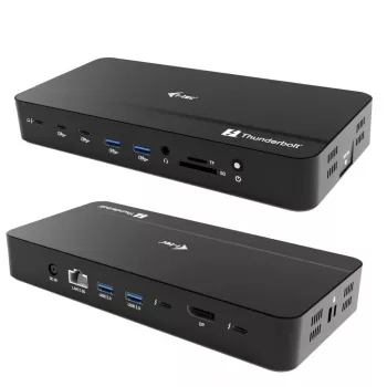 i-tec TB5 Triple Display Docking Station, 2x Thunderbolt 5, DP 2.1, 6x USB, M.2 NVMe slot, 2.5G LAN, SD/microSD, Audio, PD 140W