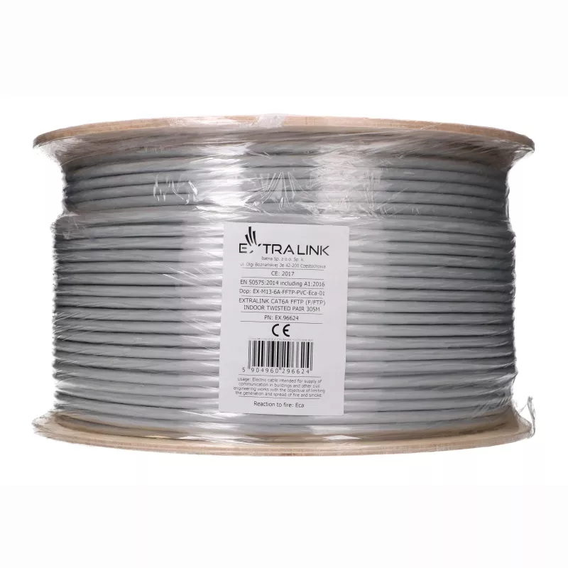 Extralink CAT6A F/FTP vidaus montavimo kabelis 305 m EX.96624