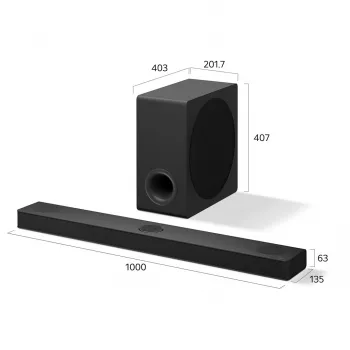LG S80TY 3.1.3 kanalų 480W Dolby Atmos garso juosta su belaidžiu žemų dažnių garsiakalbiu