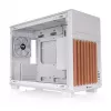 Thermaltake TR200 WS Snow White — Micro-ATX PC korpusas, tinklelis su tikros medienos priekiu, 1x 120mm ventiliatorius, USB-C, 360mm radiatoriaus / 365mm GPU palaikymas