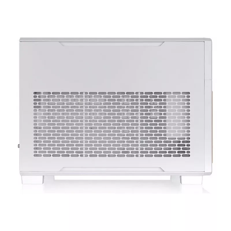 Thermaltake TR200 WS Snow White — Micro-ATX PC korpusas, tinklelis su tikros medienos priekiu, 1x 120mm ventiliatorius, USB-C, 360mm radiatoriaus / 365mm GPU palaikymas